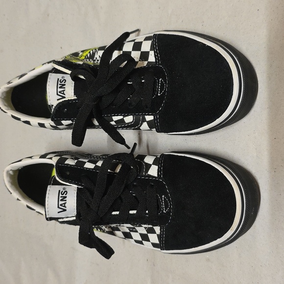 Vans Ward Dino Checkerboard T Rex Old Skool Low Skate Shoes Sneakers Size 5y - Picture 3 of 12